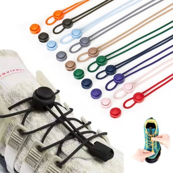 Elastiske snørebånd - Slip at binde dine sko - Ensfarvet 8. Lyseblå (1 par) 8. Lyseblå (1 par) 8. Light blue (1 pair)