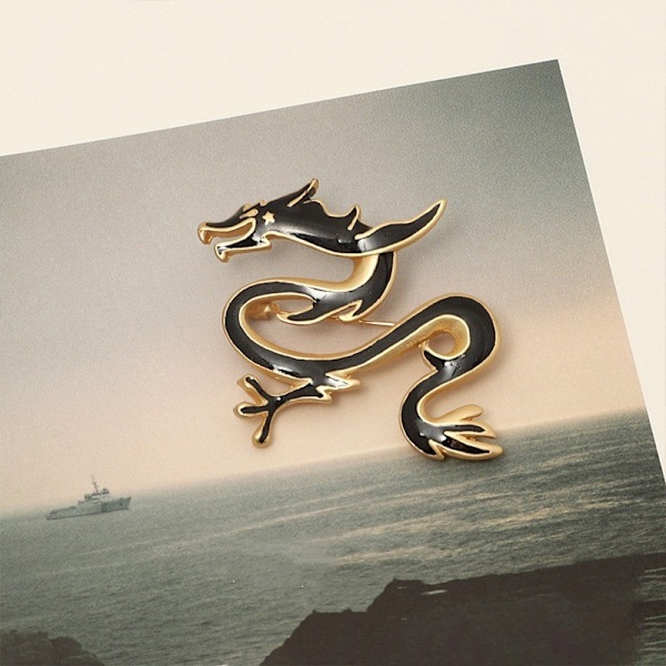Retro Dragon Totem Brosch Personlighet Män Zodiac Pin Mode