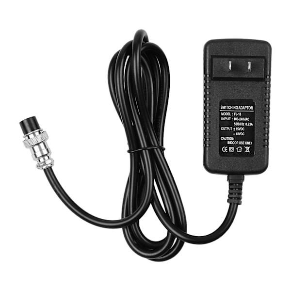 Mixerkonsol Mixer Strömförsörjning AC Adapter 15V 230mA Universal 4-Pin Rund Kontakt för 16 Kanaler [db] Svart Black US Plug