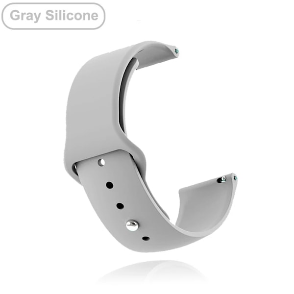 18 mm 20 mm 22 mm metallrem for Garmin Vivoactive 3 4 4s Band Watch Venu 2 2s SQ Forerunner 645 Armbånd Silikonløkke Nylon håndled Silicone Grey 18MM
