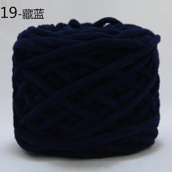 100g Chenille Scarf Tråd för stickning Gör-det-själv-material Färgglatt handstickat garn för handstickning Virkat tjockt ullgarn ull 19-Marinblå