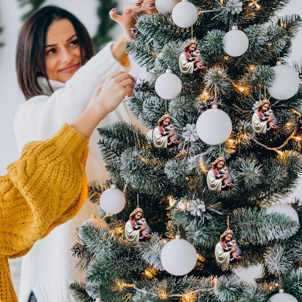 Set med 6 Akryl Julgranspynt, Unika Semesterdekorationer för Trädet To