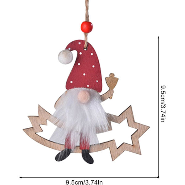 Julepynt av tre med nisse, hengende dekorasjon til hjemmet, sett Meteor Meteor