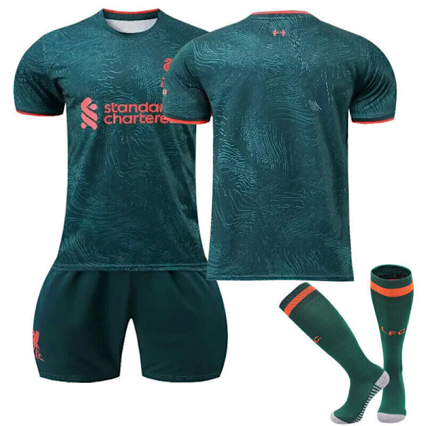 Nytt Pojkar Barn Fotboll Kit Kort Skjorta Socka Set Fotboll Liverpool 3:e kit tom liverpool 3rd kit blank 28/(12-13 years)