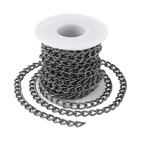 Aluminium Twisted Edge Kedjor Silver Gyllene För Halsband Armband Smycken Tillverkning Svetsad 5mroll Gunmetal