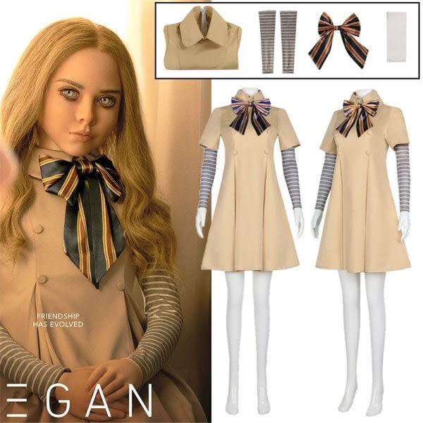 Dam Megan Set Cosplay Karneval Vuxna M3gan Robotdocka S SQBB