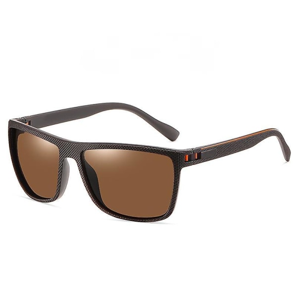 Ett par fyrkantiga solglasögon för män körglasögon Hd Polarized Mirror Spring Style (bomb Coffee Full Tea C3)