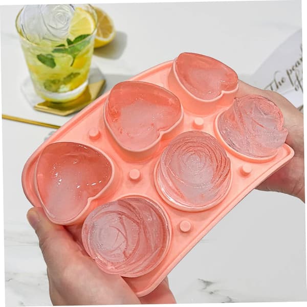 Iskubbeform 3D Silikon Hjerte Rose Form Iskuleform Iskuler Til Kjøling Whisky Cocktails Dricks Iskuleformer Former