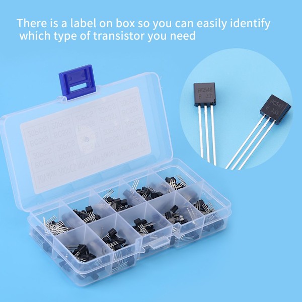 10 værdier NPN PNP transistor 200 stk transistor sortimentssæt tre stift transistor TO-92 BC327-BC558