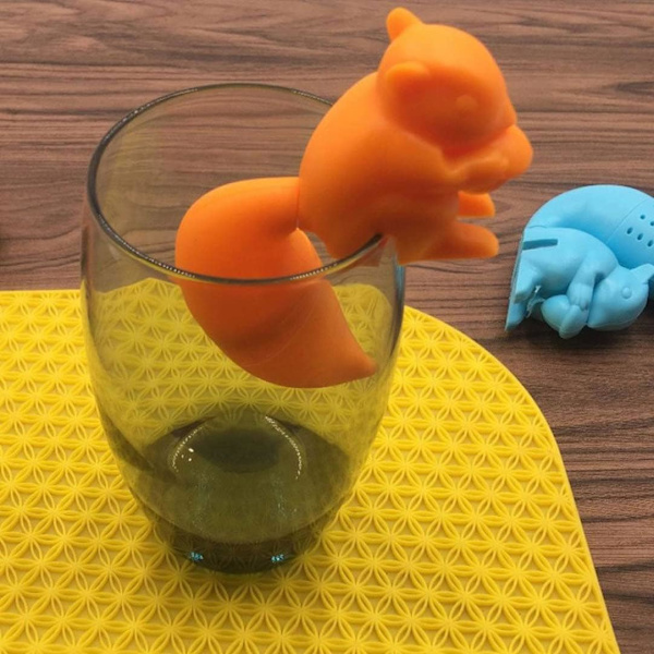 Egern Te Infuser Sød Dyr Løs Blad Te Siler Silikon Fin Mesh Te Filter Dyr Te Læk