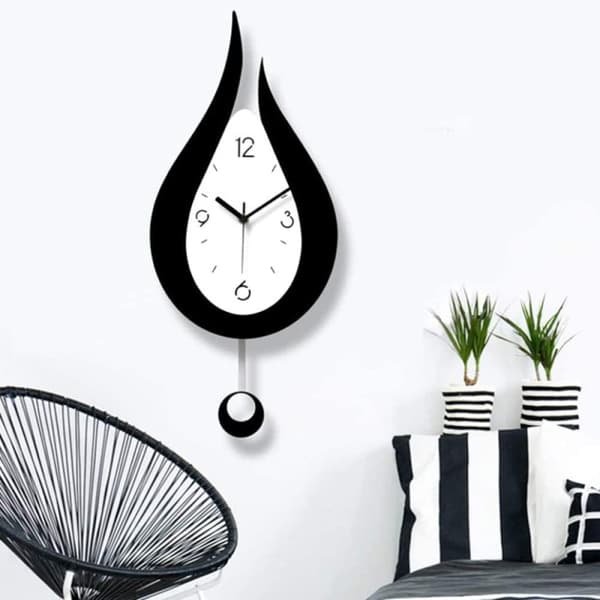 Tyst väggklocka vatten droppar sväng vägg klocka modern design nordisk vardagsrum väggklockor mode sovrum väggklocka när klockan