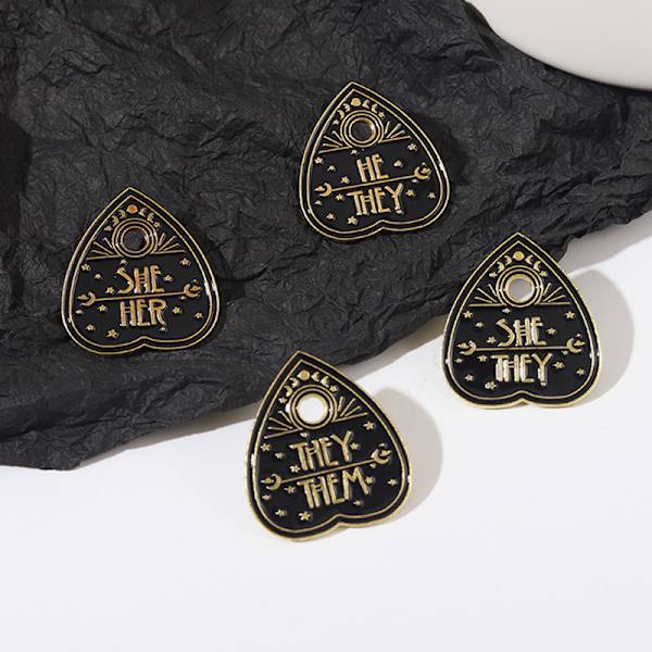 Pronomen Emalj Pins HON HENNE HAN HON DEM Broscher Lapel Badges A1
