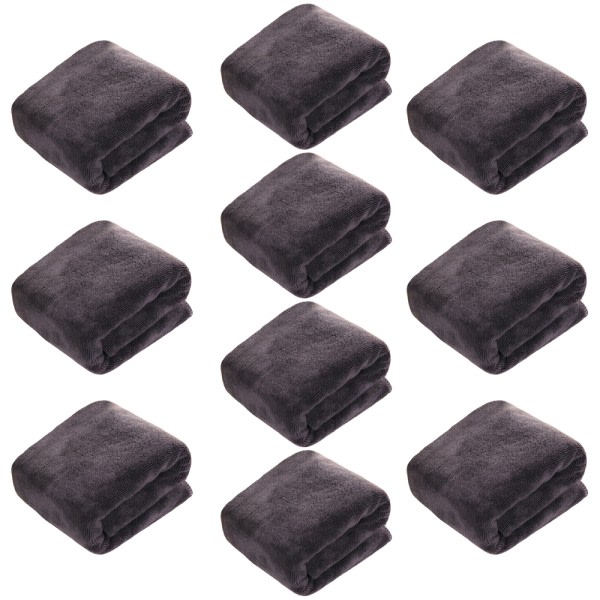 Salon Hair Towels 10 Pack - Snabbtorkande handduk mörkgrå