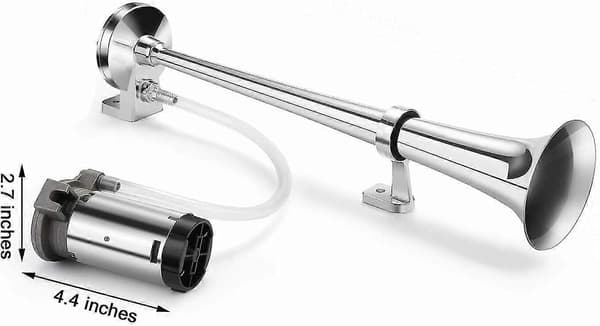 Elektrisk bilhorn luftpump horn luftkompressor horn röd silver motor 12V silver silver_max silver
