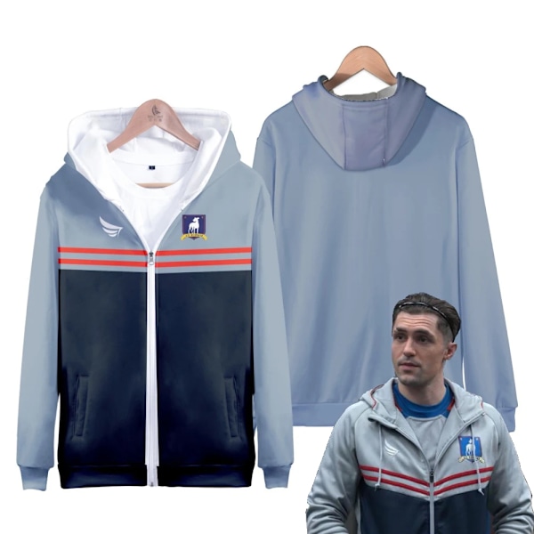 Ted Lasso Säsong 2 Fotbollströja Vintermode Herr/Dam AFC Richmond Cosplay Harajuku Cardigan Ståkrage Dragkedja Jacka 6 L 6 L