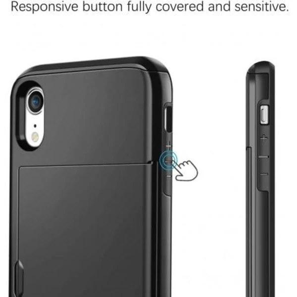 Telefon X/Xs Støtsikkert Deksel med kortholder Solid® Ekstra forsterket Svart
