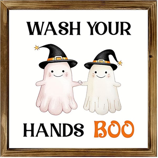 Spøgelses Halloween Vægdekoration, Vintage Træ Spøgelsesramme til Hjemmet, Spooky Vægkunst