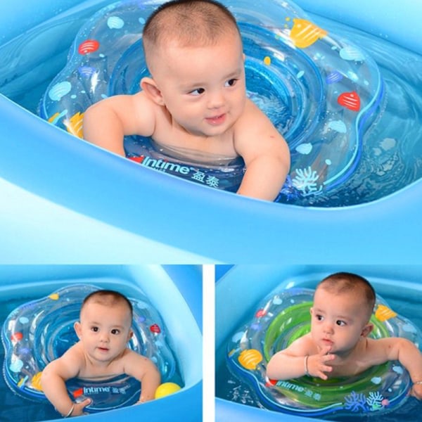 Barn Baby Simring Ring Uppblåsbar Float Swimming Pool Ring Blå SQBB