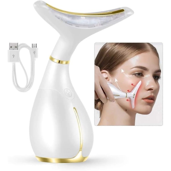 Anti-rynk ansiktsmassageapparat, 45 5 Värme & 3 massageläge, högfrekvent vibrations ansiktsmaskin för huduppstramning lyft, hudvårdsverktyg present, Rech
