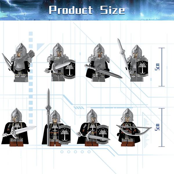 8 stk middelalderfigurer antikke romerske minifigur riddere soldat actionfigur byggeklodseleksager børnelegetøj gavekollektion