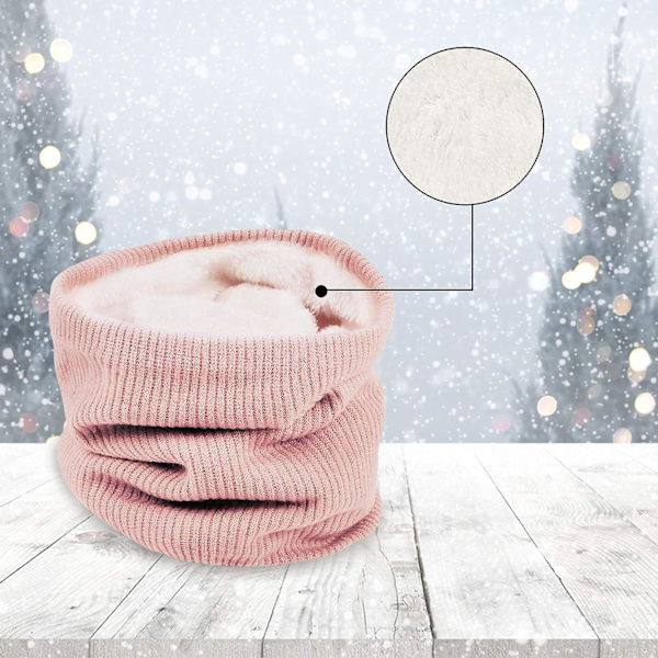 Mysig 2-pack termisk halsvärmare unisex stickad snood halsdukar