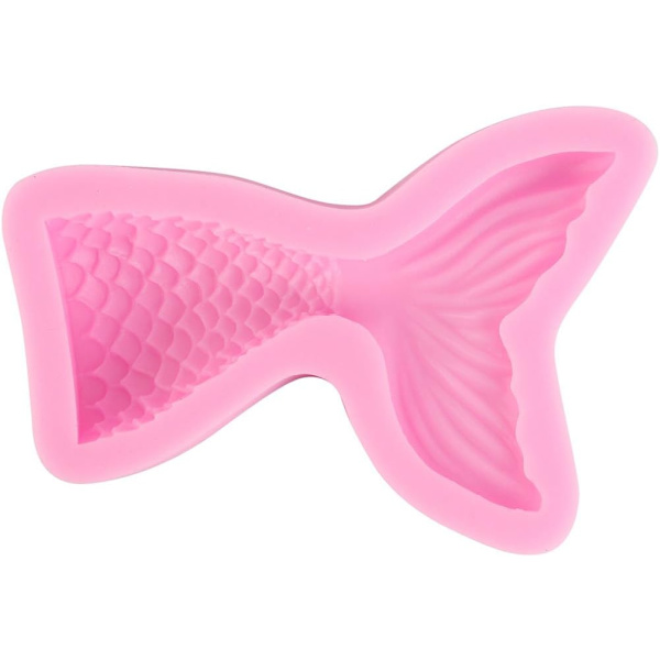 Silikoneform til bageform, fondant og slikfremstilling i form af en havfruehale, 2-delt sæt, stor & lille Pink Large and Small