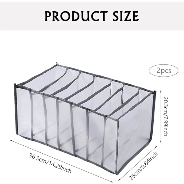 Organizer, 2-pakninger organizer med sammenleggbare, vaskbare oppbevaringsrom for t-skjortebukser for jeans