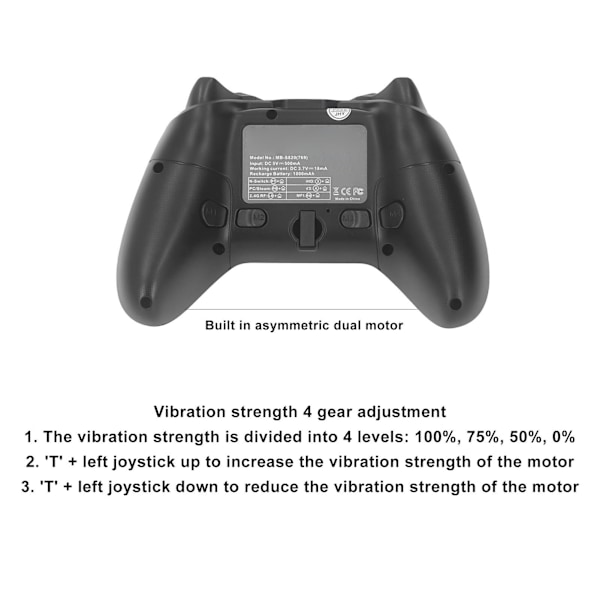 Trådløs spillkontroll Profesjonell ergonomisk følsom Hjem USB Gamepad Joystick for Android Svart