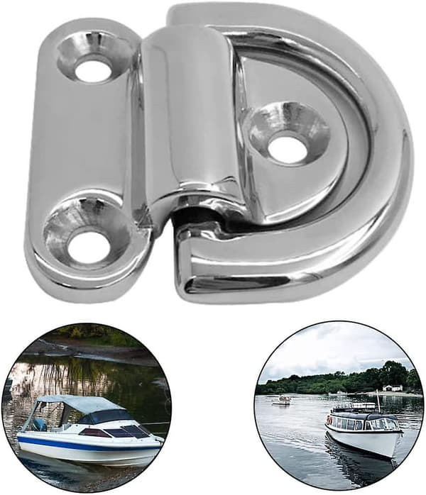 Rustfrit stål foldbar øjebolt, foldbar øjebolt, dæksurring til trailer, båd, campingvogn, sølv, 2 stk_MGF_max