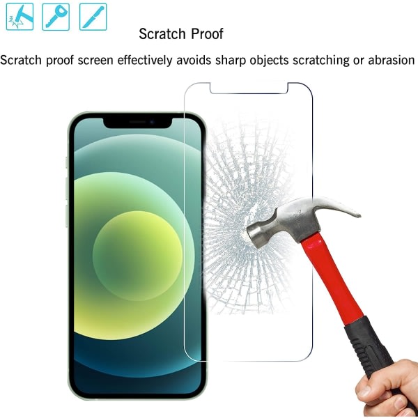 CQBB Skärmskydd i glas för iPhone 12/12 Pro 2020 6,1 tum 3