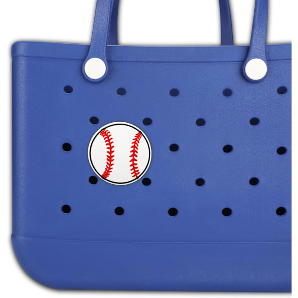 Bogg Bag-berlocker - Dekorativa tillbehör för strandväska, vit basebollberlock White baseball