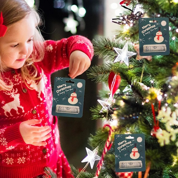 Sjov Julepengeholder Ornament, Træpengeholder til Træpynt, Sæt C C