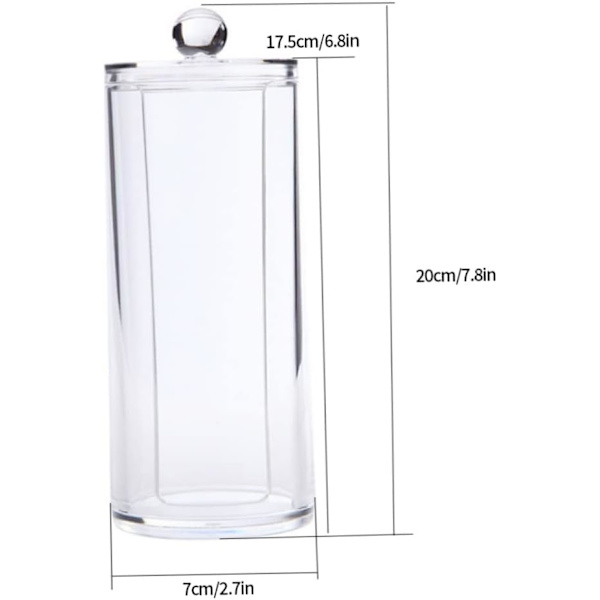 Bomuldsrondeller Holder Swab Opbevaringsboks Kosmetisk Beholder Akryl Makeup Etui Transparent til Badeværelse Desktop Bomuldsrondeller Holder Holder