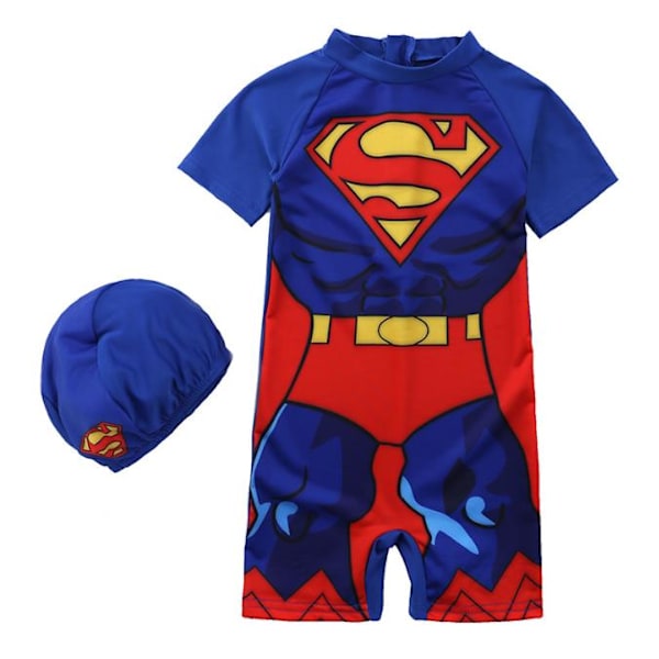Barn Pojkar Spindelmannen Batman Hel Baddräkt Surf Solskydd Strand Badkläder & Keps Sommar Badkläder Diamond Diamond XL