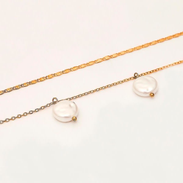 Vintage metall pärlformade pärlor flerlagers halsband kvinnors smycken gåva