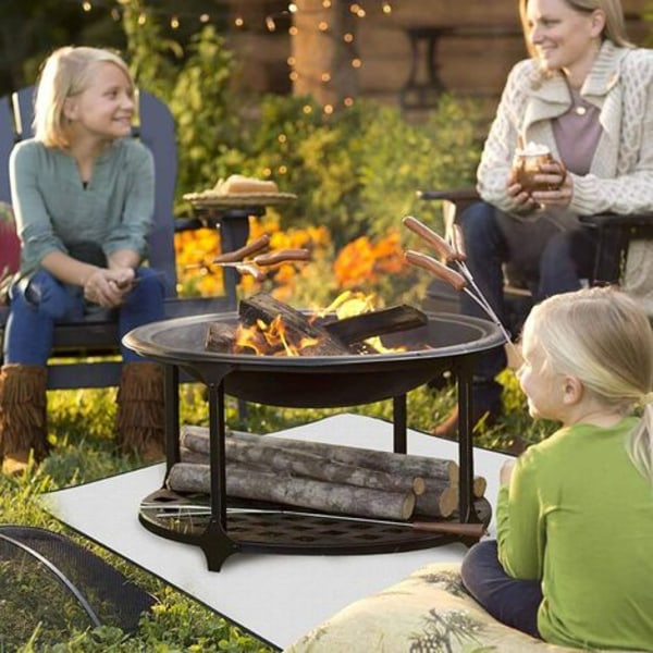 Brandhæmmende underlag til 100 x 100 cm brændeovn, varmeisolerende underlag til picnic grill, glasfiber brandtæppe med