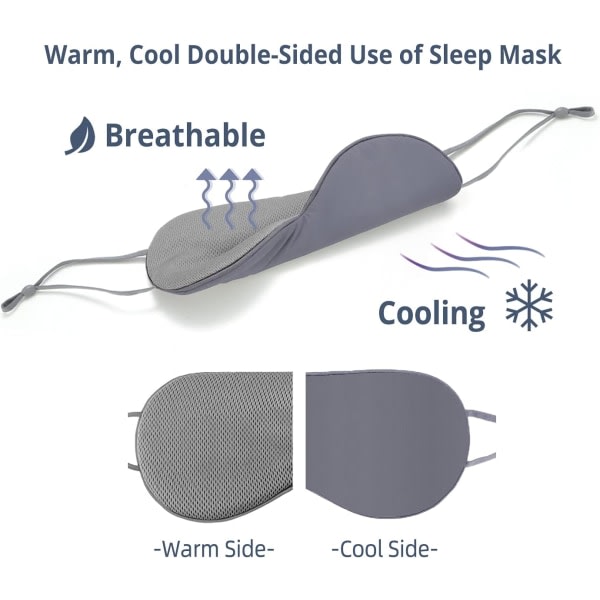 Sömnmask för kvinnor och män, Reversible Silk Sleep Mask, Sleep G