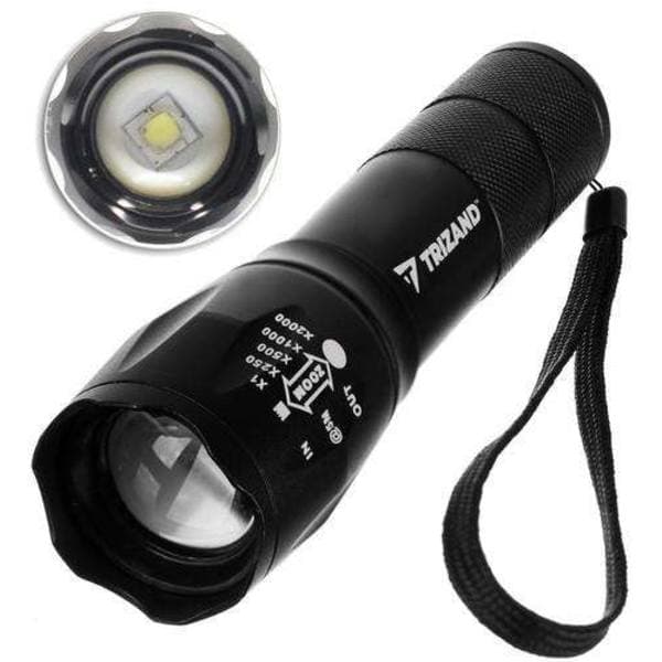 CREE LED T6 Lommelygte - Kraftfuld med Indbygget Batteri Sort Sort Sort—max