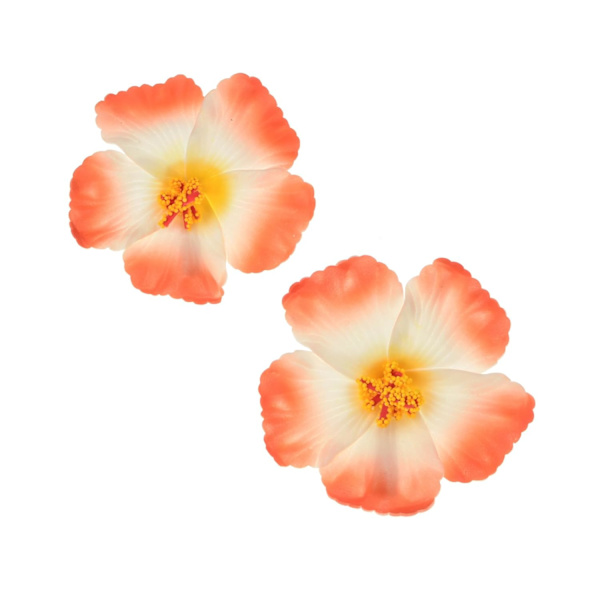 2 stk. Hawaiiske Plumeria Hårklipp for Strandfest (Oransje) Orange
