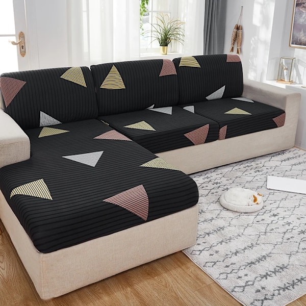 1 ST Stretch-setersofaovertrekk for stueunderlag Beskyttelsesdeksel Elastisk trykt trekk Universal for alle årstider sanjiaoxing L-form