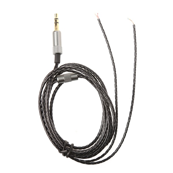 SQBB 3,5 mm jack DIY-byte för hörlurar Ljudkabel Underhållskabel utan mikrofon 3,5 mm rak kontakt ljudsladd Black