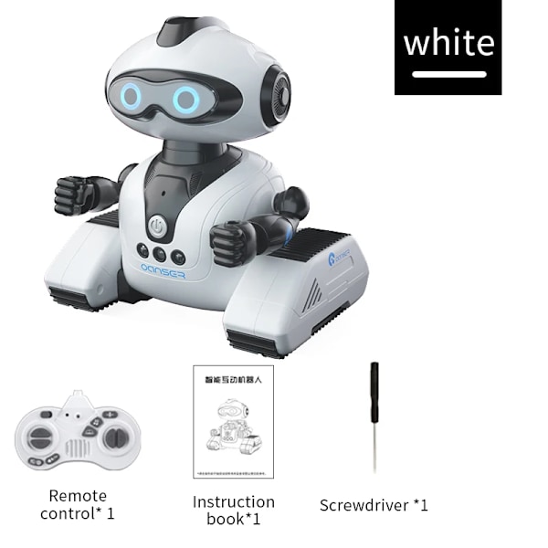 Mini RC Robot Sensing CADY WIDA Intelligent leksaksprogrammering Utbildning Musik Dans Robotar Autofölj Gestkontroll Leksaker för barn vit robot