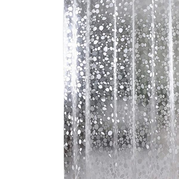 Duschdraperi med stenmönster Transparent Genomskinlig Transparent 2 x 1.8 m