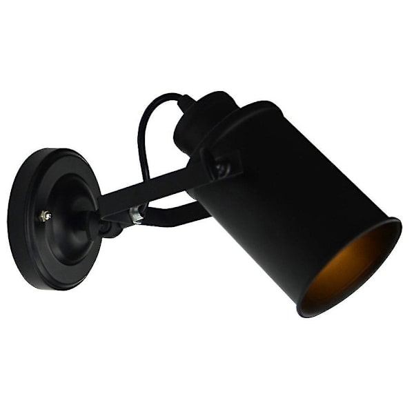 Retromalt jernhode vegglampe veggmontert vegglampe justerbar vegglampe svart (uten plugg)