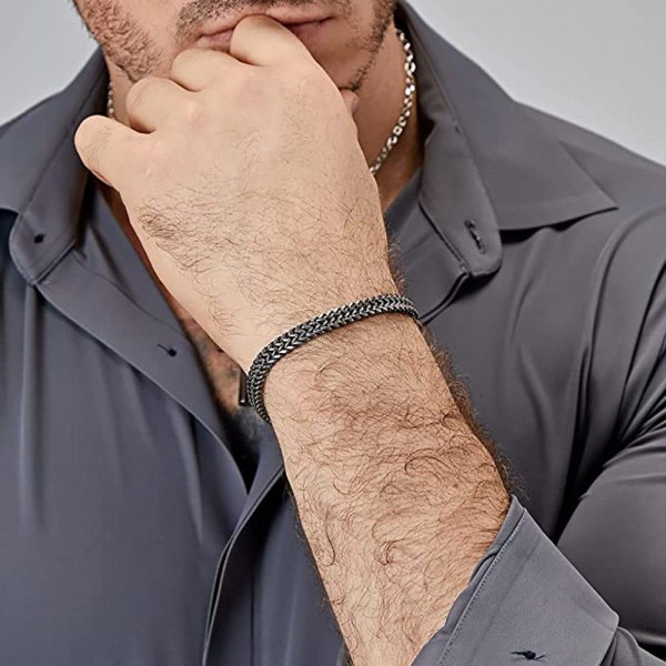 Armband mäns rostfritt stål magnetiskt spänne förlängningsspänne Silver
