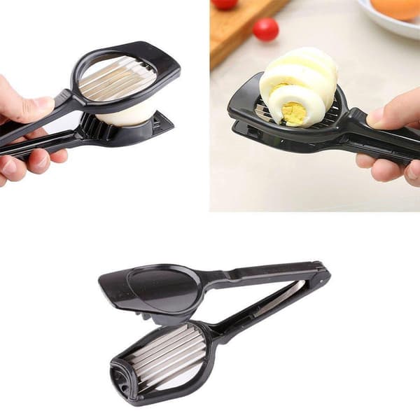 S.old - Soppkutter - Eggkutter - Fruktkutter - Blader i rustfritt stål - Plast - Svart - 7,5 cm x 19 cm