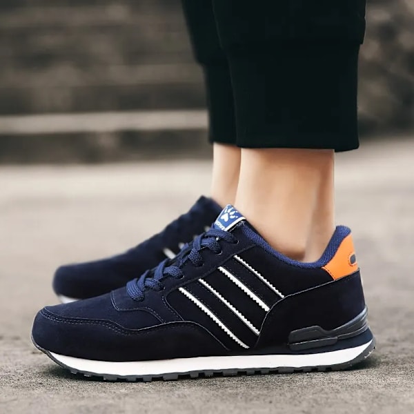 Avslappede skinnsko for menn, pustende joggesko for menn, flate sko for menn, høy kvalitet, Zapatillas