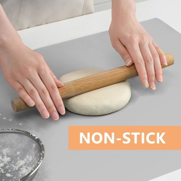 Silikonmatte, 70×50 cm Non-stick Värmebeständig Benkematte, Multifunksjonell Nonstick Bakeverksmatte, Benkeskydd, Sklisikker Silikon Bakeunderlag - Grå 70*50CM-grå