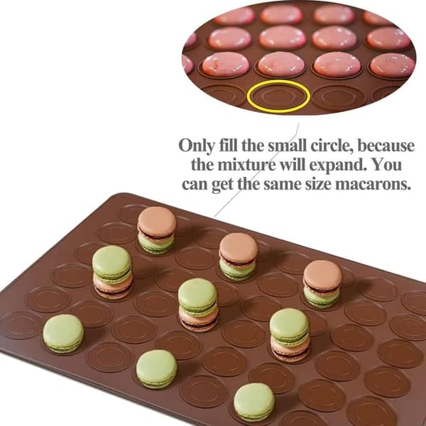 Macaron Bakeform i Silikon / Form - 48 plasser