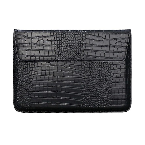 Krokodillemønstret Kunstlæder Flap Style Taske, 13 tommer Laptop Stand Sleeve Case, Laptop Beskyttelsesetui - Yvan sort black 13